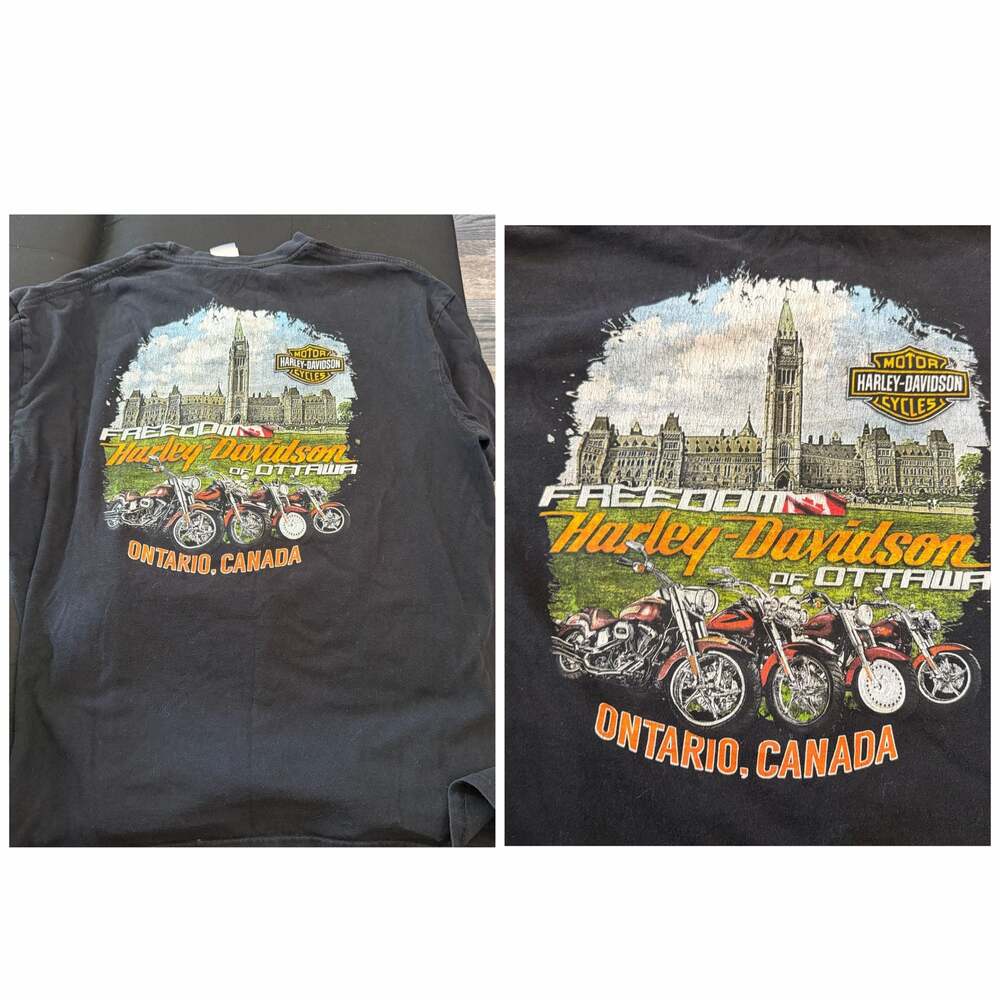 Harley-Davidson Freedom of Ottawa Ontario Canada Grim Reaper Skeleton Graphic T-